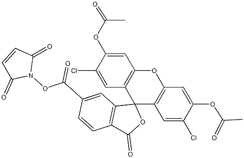 2',7'-Dichloro-3',6'-diacetoxy-3-oxospiro[isobenzofuran-1(3H),9'-[9H]xanthene]-6-carboxylic acid [(2,5-dihydro-2,5-dioxo-1H-pyrrol)-1-yl] ester Structural