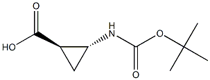 (1R,2R)-2-[(TERT-BUTOXYCARBONYL)AMINO]CYCLOPROPANECARBOXYLIC ACID Structural