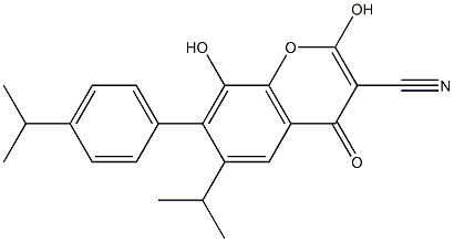 2,8-Dihydroxy-6-isopropyl-7-(4-isopropylphenyl)-4-oxo-4H-chromene-3-carbonitrile Structural