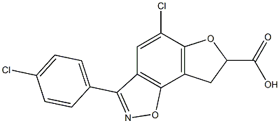 5-Chloro-7,8-dihydro-3-(4-chlorophenyl)furo[2,3-g][1,2]benzisoxazole-7-carboxylic acid