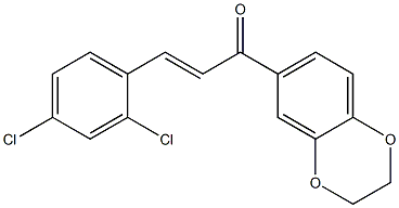 (E)-3-(2,4-dichlorophenyl)-1-(2,3-dihydrobenzo[b][1,4]dioxin-6-yl)prop-2-en-1-one Structural