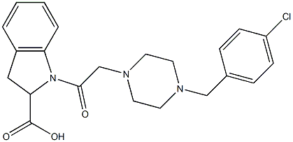 1-{2-[4-(4-CHLORO-BENZYL)-PIPERAZIN-1-YL]-ACETYL}-2,3-DIHYDRO-1H-INDOLE-2-CARBOXYLIC ACID Structural