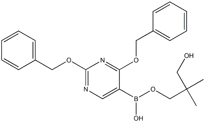 2,4-Bis(benzyloxy)pyrimidine-5-boronic acid neopentyl glycol ester Structural