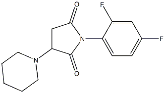 1-(2,4-difluorophenyl)-3-piperidinodihydro-1H-pyrrole-2,5-dione Structural