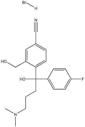 4-[4-(dimethylamino)-1-(4'-fluorophenyl)-1-hydroxybutyl]-3-(hydroxymethyl)benzonitrile HBr Structural Picture