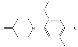 1-(4-chloro-2-methoxy-5-methylphenyl)piperidin-4-one Structural