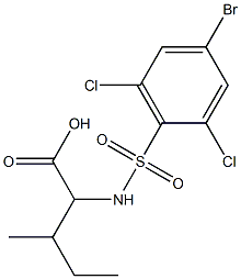 2-[(4-bromo-2,6-dichlorobenzene)sulfonamido]-3-methylpentanoic acid Structural