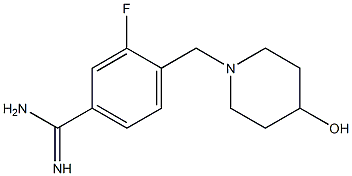 3-fluoro-4-[(4-hydroxypiperidin-1-yl)methyl]benzenecarboximidamide Structural