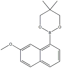 2-(7-Methoxynaphthalen-1-yl)-5,5-dimethyl-1,3,2-dioxaborinane Structural