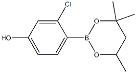 3-Chloro-4-(4,4,6-trimethyl-1,3,2-dioxaborinan-2-yl)phenol Structural