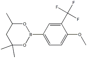 2-[4-Methoxy-3-(trifluoromethyl)phenyl]-4,4,6-trimethyl-1,3,2-dioxaborinane Structural