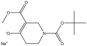 sodium 1-(tert-butoxycarbonyl)-5-(methoxycarbonyl)-1,2,3,6-tetrahydropyridin-4-olate Structural