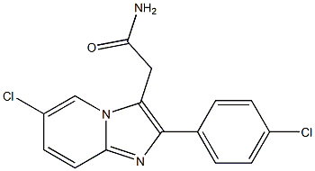 6-CHLORO-2-(4-CHLOROPHENYL)IMIDAZO[1,2-A]PYRIDINE-3-ACETAMIDE Structural