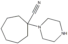 1-(piperazin-1-yl)cycloheptane-1-carbonitrile Structural