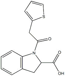 1-[2-(thiophen-2-yl)acetyl]-2,3-dihydro-1H-indole-2-carboxylic acid Structural