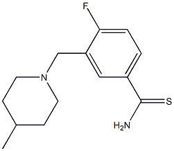 4-fluoro-3-[(4-methylpiperidin-1-yl)methyl]benzenecarbothioamide Structural