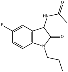Acetamide,  N-(5-fluoro-2,3-dihydro-2-oxo-1-propyl-1H-indol-3-yl)- Structural