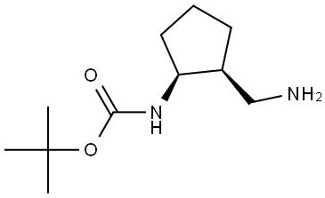 tert-butyl N-[(1R,2R)-2-(aminomethyl)cyclopentyl]carbamate Structural