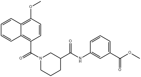 Benzoic acid, 3-[[[1-[(4-methoxy-1-naphthalenyl)carbonyl]-3-piperidinyl]carbonyl]amino]-, methyl ester Structural