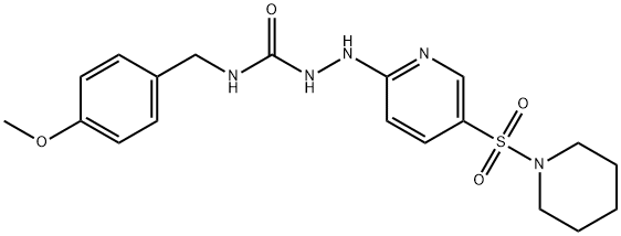 Hydrazinecarboxamide, N-[(4-methoxyphenyl)methyl]-2-[5-(1-piperidinylsulfonyl)-2-pyridinyl]- Structural
