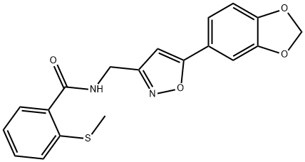 Benzamide, N-[[5-(1,3-benzodioxol-5-yl)-3-isoxazolyl]methyl]-2-(methylthio)- Structural