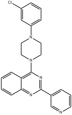 Quinazoline, 4-[4-(3-chlorophenyl)-1-piperazinyl]-2-(3-pyridinyl)- Structural