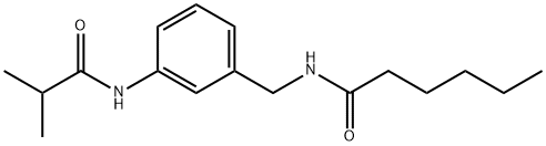 Hexanamide, N-[[3-[(2-methyl-1-oxopropyl)amino]phenyl]methyl]- Structural