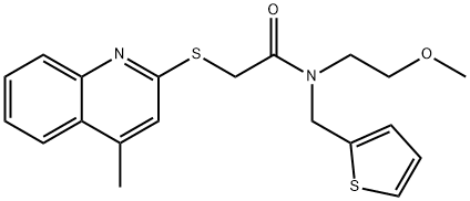 Acetamide, N-(2-methoxyethyl)-2-[(4-methyl-2-quinolinyl)thio]-N-(2-thienylmethyl)- Structural