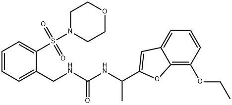 Urea, N-[1-(7-ethoxy-2-benzofuranyl)ethyl]-N'-[[2-(4-morpholinylsulfonyl)phenyl]methyl]- Structural