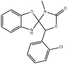 Spiro[benzoxazole-2(3H),4'-oxazolidin]-2'-one, 5'-(2-chlorophenyl)-3'-methyl- Structural