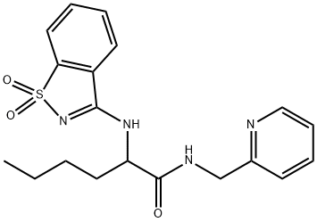 Hexanamide, 2-[(1,1-dioxido-1,2-benzisothiazol-3-yl)amino]-N-(2-pyridinylmethyl)- Structural