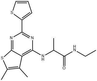 Propanamide, 2-[[5,6-dimethyl-2-(2-thienyl)thieno[2,3-d]pyrimidin-4-yl]amino]-N-ethyl- Structural