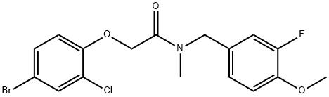 Acetamide, 2-(4-bromo-2-chlorophenoxy)-N-[(3-fluoro-4-methoxyphenyl)methyl]-N-methyl- Structural