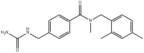 Benzamide, 4-[[(aminocarbonyl)amino]methyl]-N-[(2,4-dimethylphenyl)methyl]-N-methyl- Structural