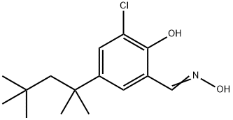 Benzaldehyde, 3-chloro-2-hydroxy-5-(1,1,3,3-tetramethylbutyl)-, oxime Structural