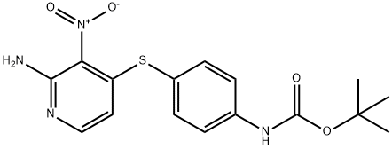 tert-Butyl 4-(2-amino-3-nitropyridin-4-ylthio)phenylcarbamate Structural
