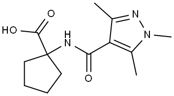 Cyclopentanecarboxylic acid, 1-[[(1,3,5-trimethyl-1H-pyrazol-4-yl)carbonyl]amino]- Structural