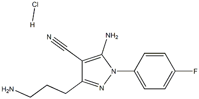 5-amino-3-(3-aminopropyl)-1-(4-fluorophenyl)-1H-pyrazole-4-carbonitrile hydrochloride Structural