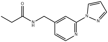 Propanamide, N-[[2-(1H-pyrazol-1-yl)-4-pyridinyl]methyl]- Structural