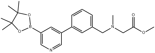 Glycine, N-methyl-N-[[3-[5-(4,4,5,5-tetramethyl-1,3,2-dioxaborolan-2-yl)-3-pyridinyl]phenyl]methyl]-, methyl ester Structural