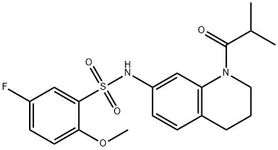 Benzenesulfonamide, 5-fluoro-2-methoxy-N-[1,2,3,4-tetrahydro-1-(2-methyl-1-oxopropyl)-7-quinolinyl]- Structural