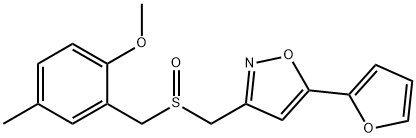 Isoxazole, 5-(2-furanyl)-3-[[[(2-methoxy-5-methylphenyl)methyl]sulfinyl]methyl]- Structural