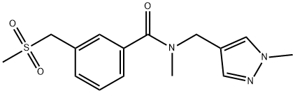 Benzamide, N-methyl-N-[(1-methyl-1H-pyrazol-4-yl)methyl]-3-[(methylsulfonyl)methyl]- Structural