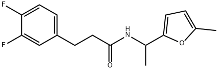 Benzenepropanamide, 3,4-difluoro-N-[1-(5-methyl-2-furanyl)ethyl]- Structural