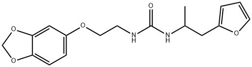 Urea, N-[2-(1,3-benzodioxol-5-yloxy)ethyl]-N'-[2-(2-furanyl)-1-methylethyl]- Structural