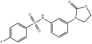 Benzenesulfonamide, 4-fluoro-N-[3-(2-oxo-3-oxazolidinyl)phenyl]- Structural