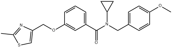 Benzamide, N-cyclopropyl-N-[(4-methoxyphenyl)methyl]-3-[(2-methyl-4-thiazolyl)methoxy]- Structural