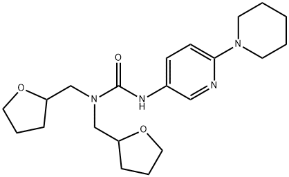 Urea, N'-[6-(1-piperidinyl)-3-pyridinyl]-N,N-bis[(tetrahydro-2-furanyl)methyl]- Structural