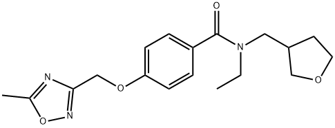 Benzamide, N-ethyl-4-[(5-methyl-1,2,4-oxadiazol-3-yl)methoxy]-N-[(tetrahydro-3-furanyl)methyl]- Structural