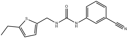 Urea, N-(3-cyanophenyl)-N'-[(5-ethyl-2-thienyl)methyl]- Structural